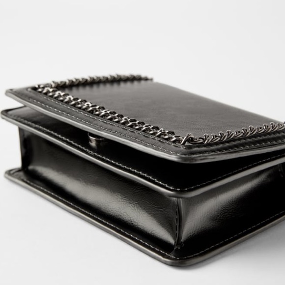 Zara Bags Zara Black Mini Crossbody Bag With Chain Detail Poshmark